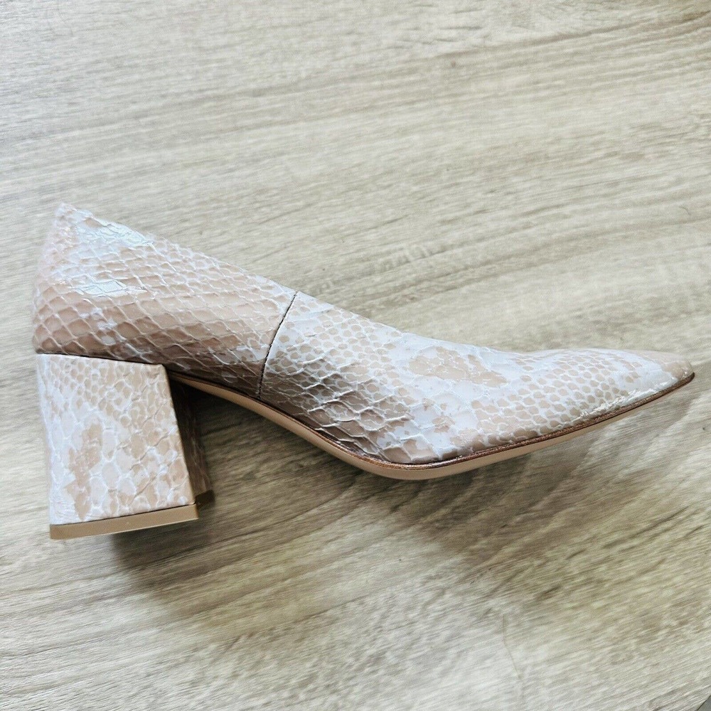 Agl Marble Python Pointed Toe Block Heel Pumps Sz… - image 4